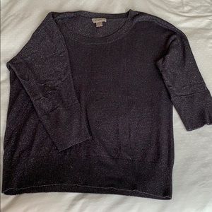 Charcoal gray with metallic thread sweater